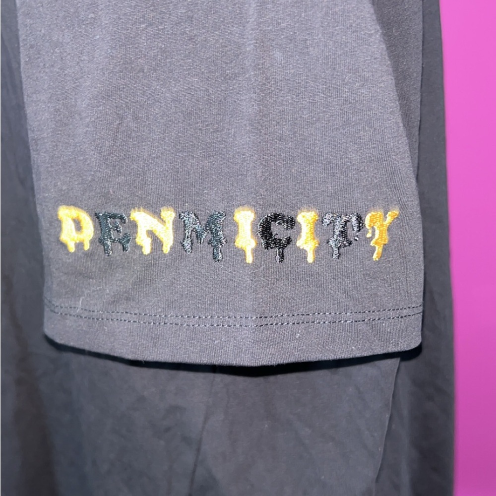 MENS DENIMiCITY Black T-Shirt with Yellow Spade Design - Picture 6 of 6